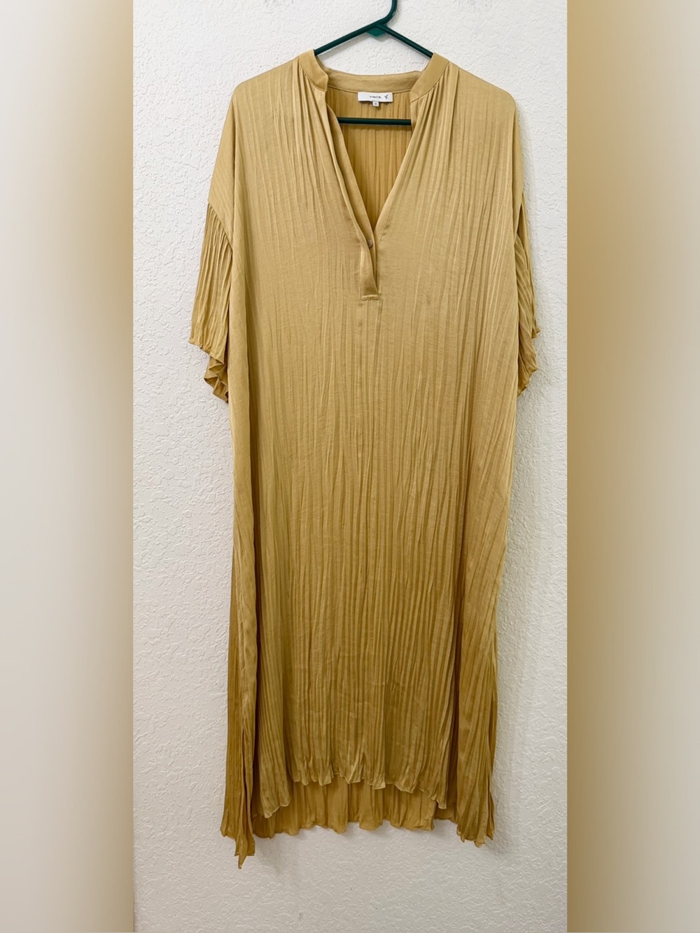 Vince - Short Sleeve Crushed Band Collar Dress - M